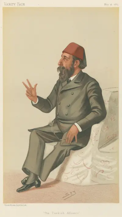 Politicians – ‘The Turkish Alliance’. Hassan Fehmy Pasha’. 16 May 1885 av Leslie Matthew Ward
