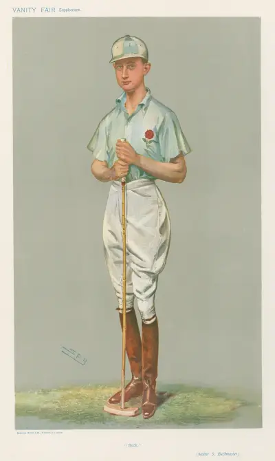 Polo Players – ‘Buck’. Mr. Walter S. Buckmaster. 4 September 1907 av Leslie Matthew Ward