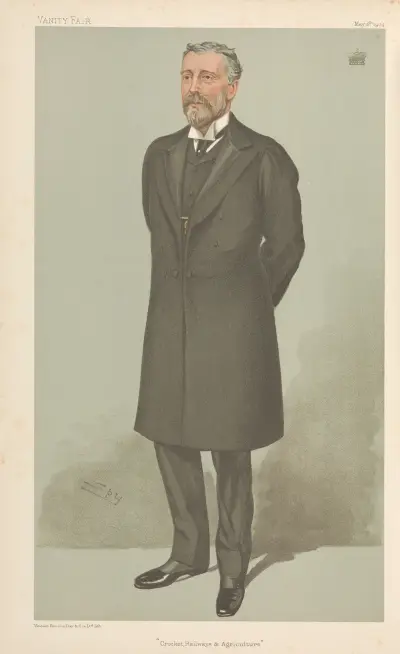 Järnvägsämbetsmän – 'Crickets, Railways and Agriculture'. Viscount Cobham. 5 maj 1904 av Leslie Matthew Ward