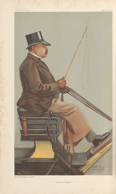 Sports, Miscellaneous; Carriages; ‘Four-in-hand’, Baron Adolph Wilhelm Deichman, May 14, 1903 av Leslie Matthew Ward