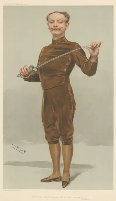 Sports, Miscellaneous; Fencing; ‘He insists that his Pen is Mightier than his Sword’, Mr. Egerton Castle von Leslie Matthew Ward