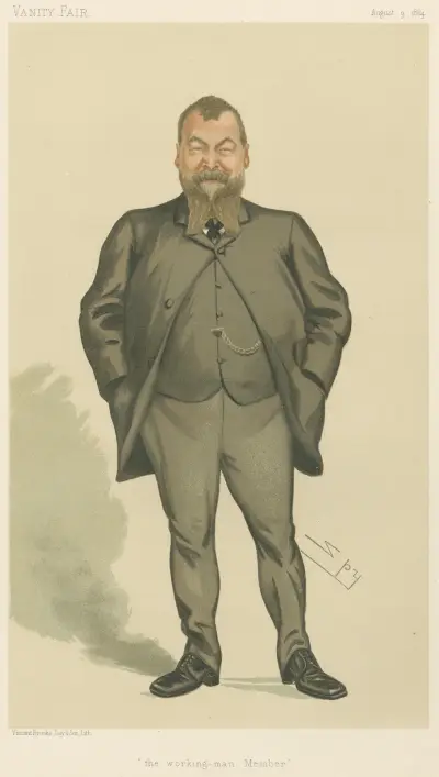 Fackföreningsfunktionärer; 'The Working Man-Member', Mr. Henry Broadhurst, 9 augusti 1884 av Leslie Matthew Ward