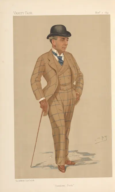 Turf Devotees; ‘Sandown Park’, Mr. Hwfa Williams, November 7, 1891 av Leslie Matthew Ward