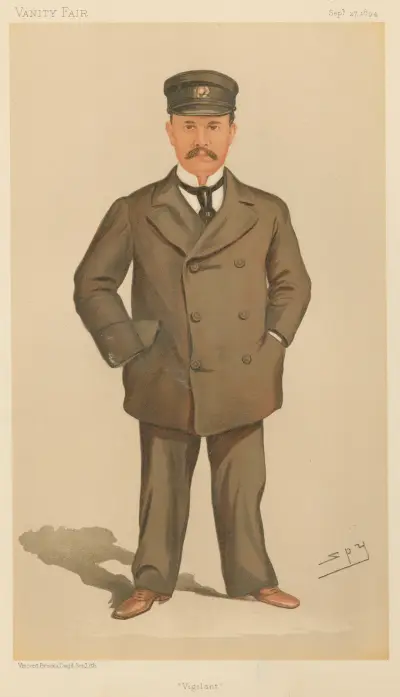 Yachtentusiaster; 'Vigilant', Mr. George Jay Gould, 27 september 1894 av Leslie Matthew Ward