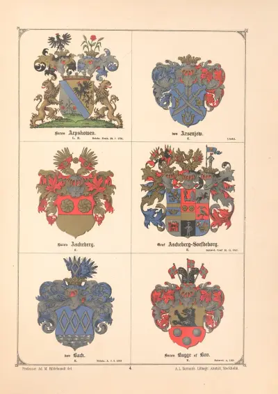 Baltic Wappenbuch Pl.004 av Adolf Matthias Hildebrandt