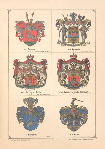 Baltisches Wappenbuch Pl.006 av Adolf Matthias Hildebrandt