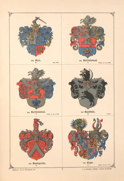 Baltisches Wappenbuch Pl.007 av Adolf Matthias Hildebrandt