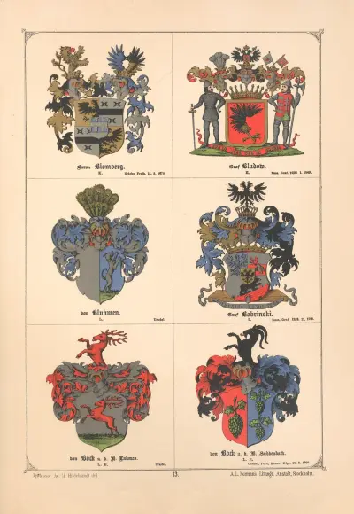 Baltisches Wappenbuch Pl.012 av Adolf Matthias Hildebrandt