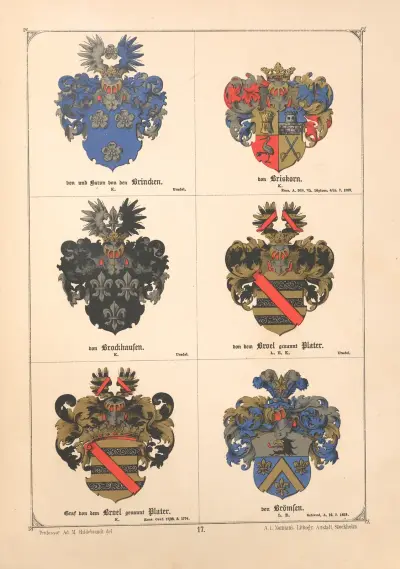 Baltisches Wappenbuch Pl.014 av Adolf Matthias Hildebrandt