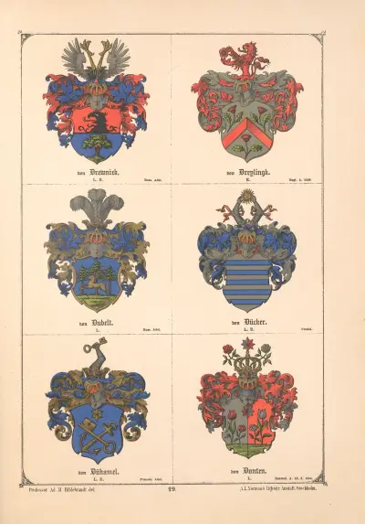 Baltisches Wappenbuch Pl.024 av Adolf Matthias Hildebrandt