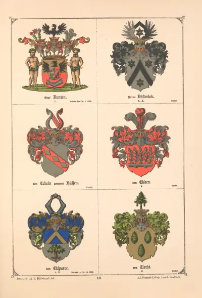Baltisches Wappenbuch Pl.025 av Adolf Matthias Hildebrandt