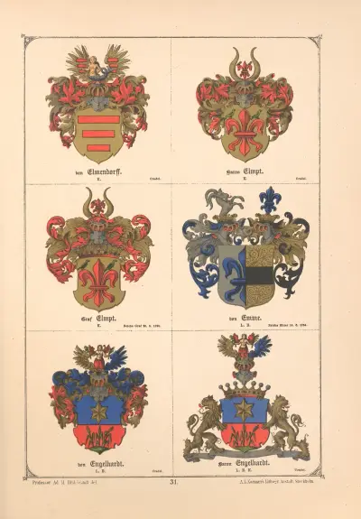 Baltisches Wappenbuch Pl.026 av Adolf Matthias Hildebrandt