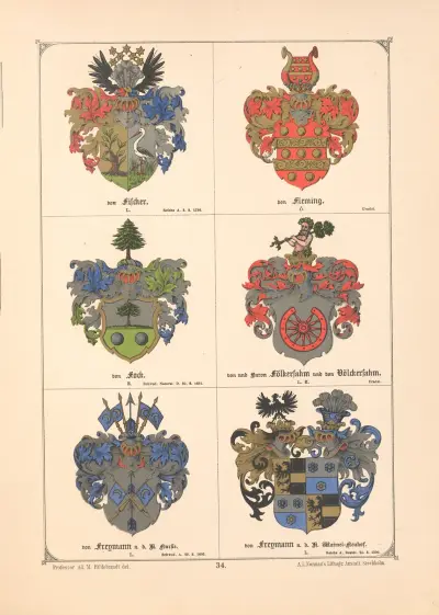 Baltisches Wappenbuch Pl.028 av Adolf Matthias Hildebrandt