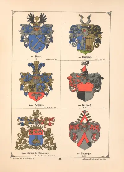 Baltisches Wappenbuch Pl.032 av Adolf Matthias Hildebrandt