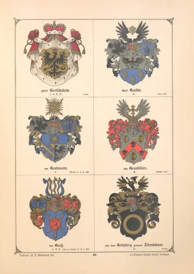 Baltisches Wappenbuch Pl.034 av Adolf Matthias Hildebrandt