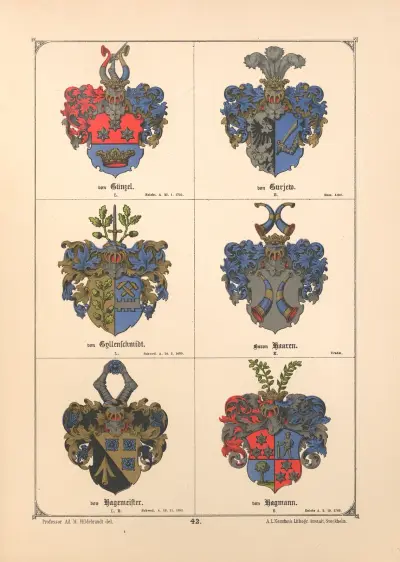 Baltisches Wappenbuch Pl.035 av Adolf Matthias Hildebrandt