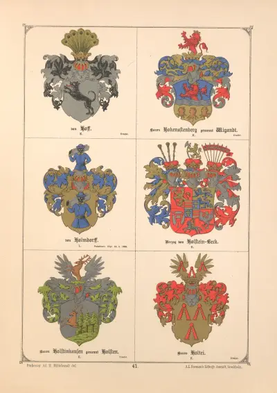 Baltisches Wappenbuch Pl.040 av Adolf Matthias Hildebrandt