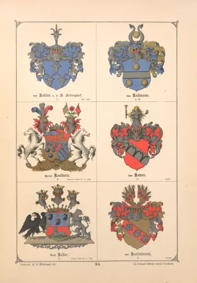 Baltisches Wappenbuch Pl.043 av Adolf Matthias Hildebrandt