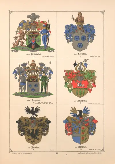 Baltisches Wappenbuch Pl.050 av Adolf Matthias Hildebrandt