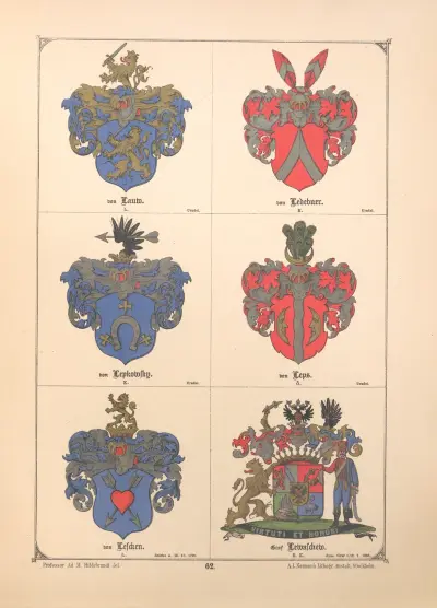 Baltisches Wappenbuch Pl.054 av Adolf Matthias Hildebrandt