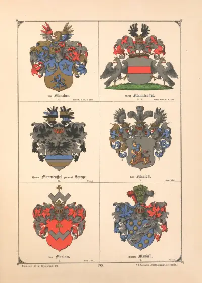 Baltisches Wappenbuch Pl.060 av Adolf Matthias Hildebrandt