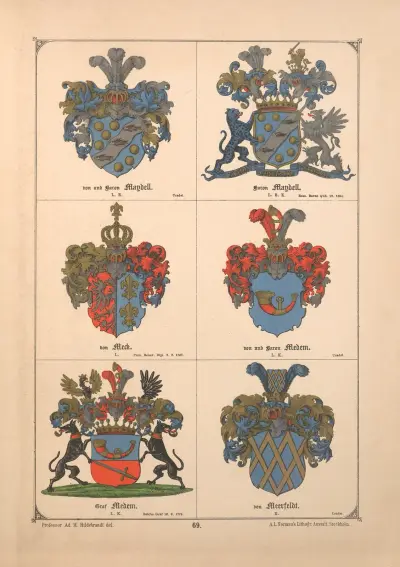 Baltisches Wappenbuch Pl.061 av Adolf Matthias Hildebrandt