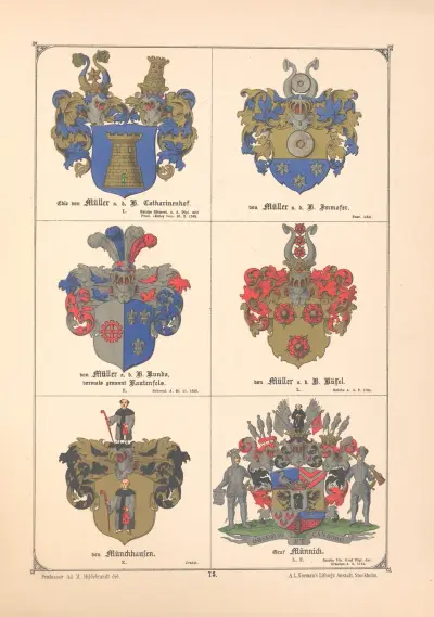 Baltisches Wappenbuch Pl.066 av Adolf Matthias Hildebrandt