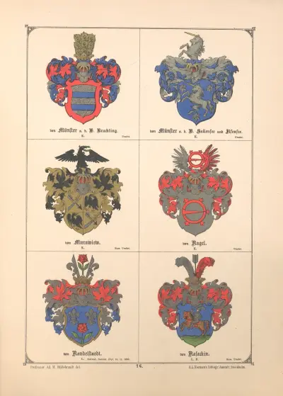 Baltisches Wappenbuch Pl.067 av Adolf Matthias Hildebrandt