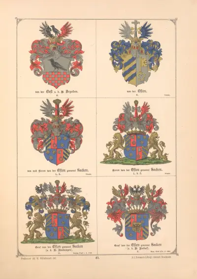 Baltisches Wappenbuch Pl.072 av Adolf Matthias Hildebrandt