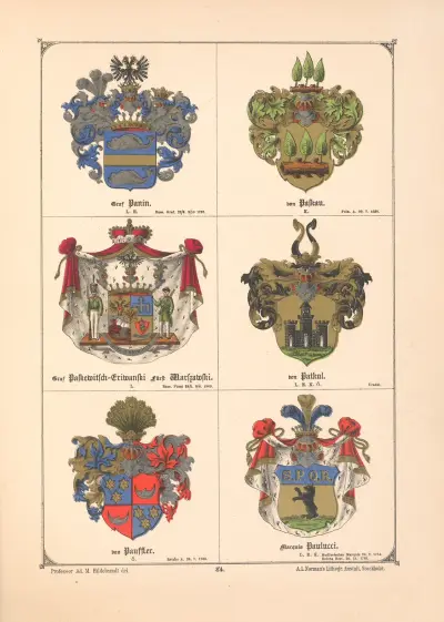 Baltisches Wappenbuch Pl.075 av Adolf Matthias Hildebrandt