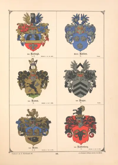 Baltisches Wappenbuch Pl.079 av Adolf Matthias Hildebrandt