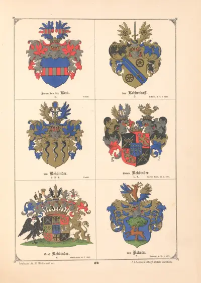 Baltisches Wappenbuch Pl.080 av Adolf Matthias Hildebrandt