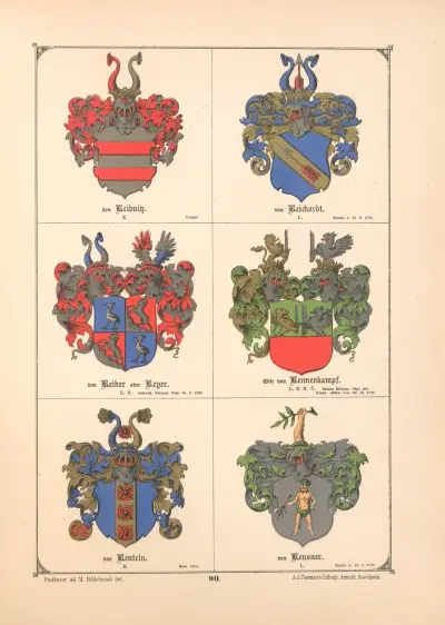 Baltisches Wappenbuch Pl.081 av Adolf Matthias Hildebrandt