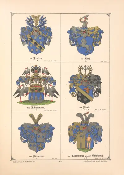 Baltisches Wappenbuch Pl.082 av Adolf Matthias Hildebrandt