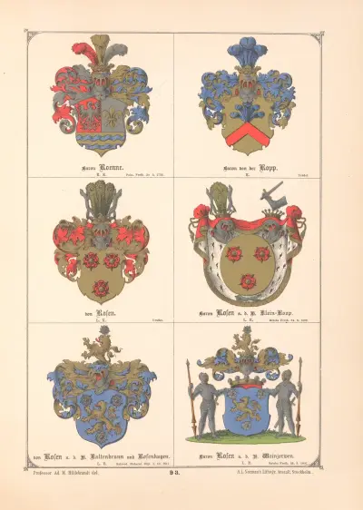 Baltisches Wappenbuch Pl.084 av Adolf Matthias Hildebrandt