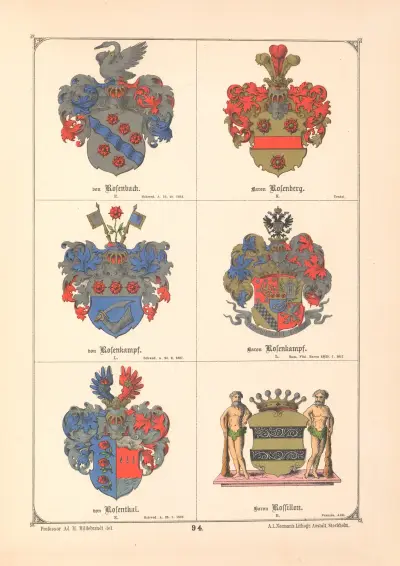 Baltisches Wappenbuch Pl.085 av Adolf Matthias Hildebrandt