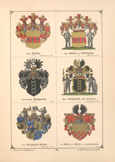 Baltisches Wappenbuch Pl.090 av Adolf Matthias Hildebrandt