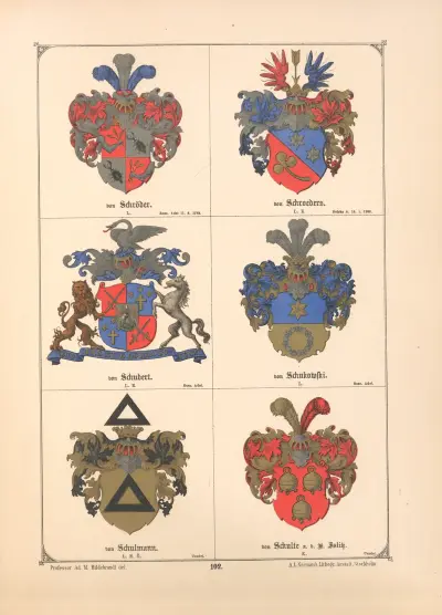 Baltisches Wappenbuch Pl.092 av Adolf Matthias Hildebrandt