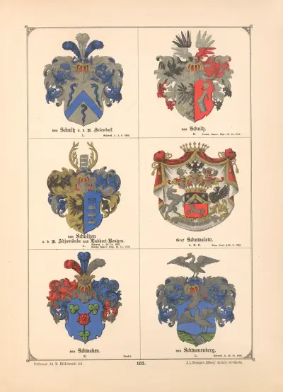 Baltisches Wappenbuch Pl.093 av Adolf Matthias Hildebrandt