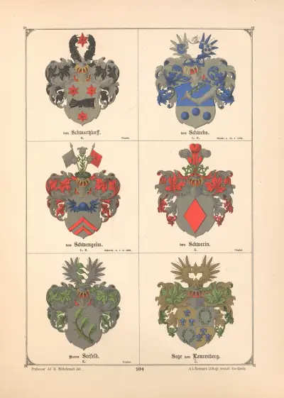 Baltisches Wappenbuch Pl.094 av Adolf Matthias Hildebrandt