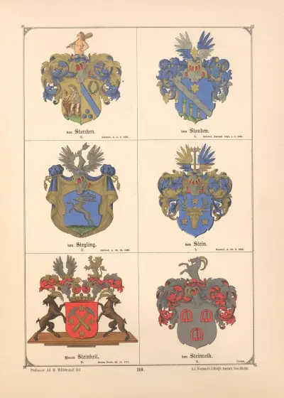Baltisches Wappenbuch Pl.098 av Adolf Matthias Hildebrandt