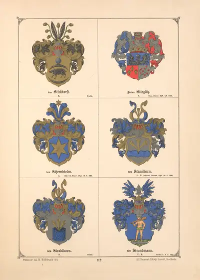 Baltisches Wappenbuch Pl.100 av Adolf Matthias Hildebrandt