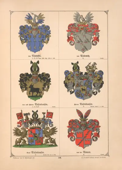 Baltiskt vapenalbum pl. 104 av Adolf Matthias Hildebrandt