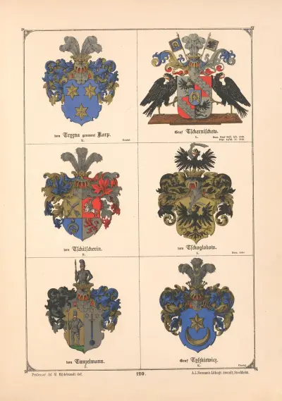 Baltisches Wappenbuch Pl.107 av Adolf Matthias Hildebrandt