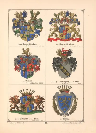 Baltisches Wappenbuch Pl.109 av Adolf Matthias Hildebrandt