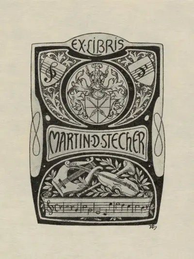 Bookplate of Martin D. Stecher av Adolf Matthias Hildebrandt