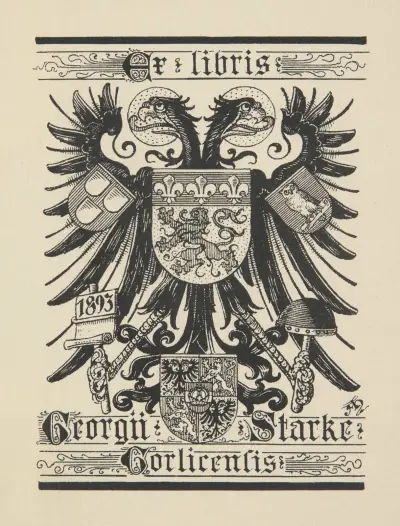 Ekslibris Georg Starke (Goerlitz) av Adolf Matthias Hildebrandt