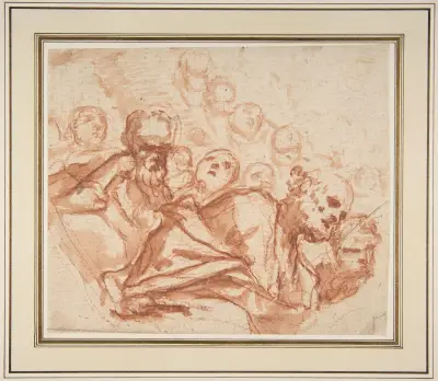 A Group of Saints and Angels av Mattia Preti