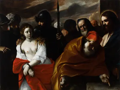 Christ and the Woman Taken in Adultery – nr 1 av Mattia Preti