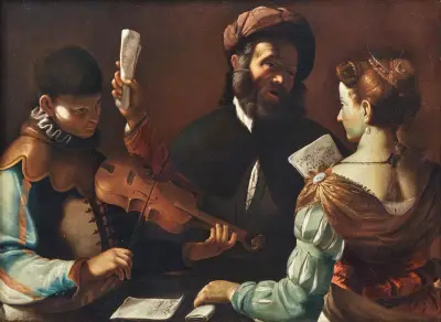 Concertino With A Violin Player av Mattia Preti